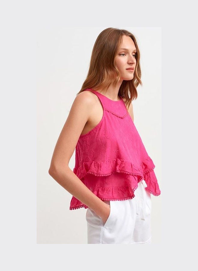 OXXO Padded Tunic With Fashionable  Details Pink  - Image 1