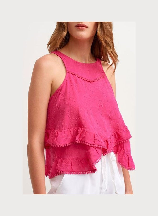 OXXO Padded Tunic With Fashionable  Details Pink  - Image 2
