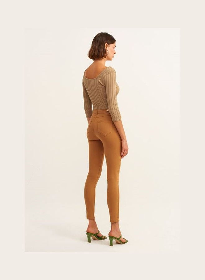 OXXO Cotton Carrot Fit Pants Brown  - Image 2