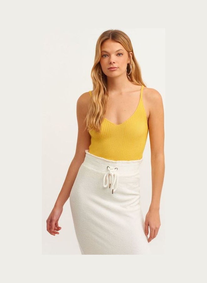 OXXO Padded Tunic With Fashionable  Details Yellow 