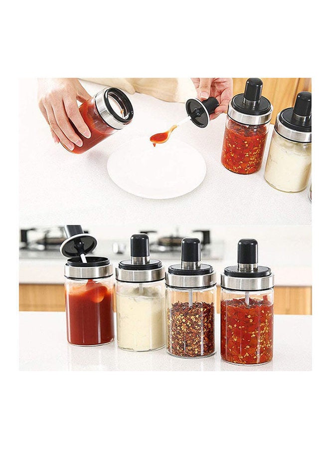 Glass Spice Jars With Serving Spoon Clear 250ml