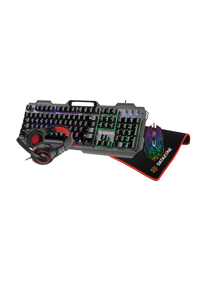 Datazone Mechanical Feel Keyboard With Optical Gaming Mouse And Mousepad/Headset - Image 1