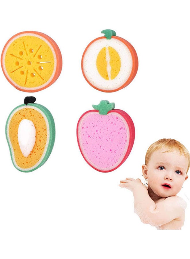 Soft Bath Sponge Shower Ball Bath Loofah Fruit Shape Mesh Pouf Exfoliation Body Puffs Exfoliate 4 PCs Multicolour - Image 2