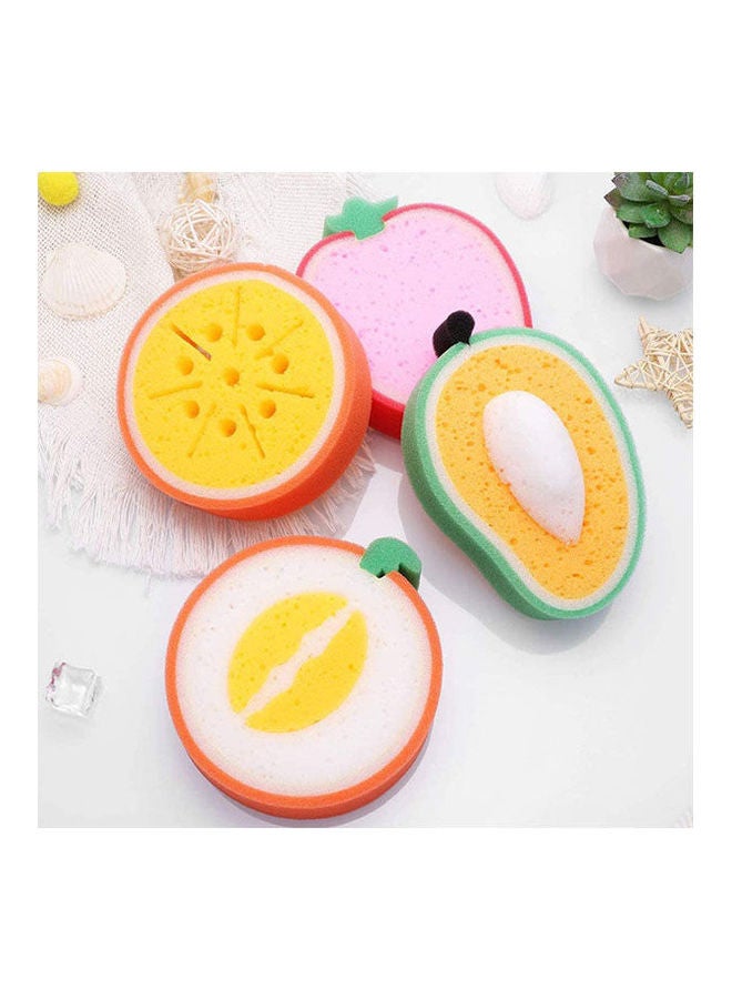 Soft Bath Sponge Shower Ball Bath Loofah Fruit Shape Mesh Pouf Exfoliation Body Puffs Exfoliate 4 PCs Multicolour - Image 1