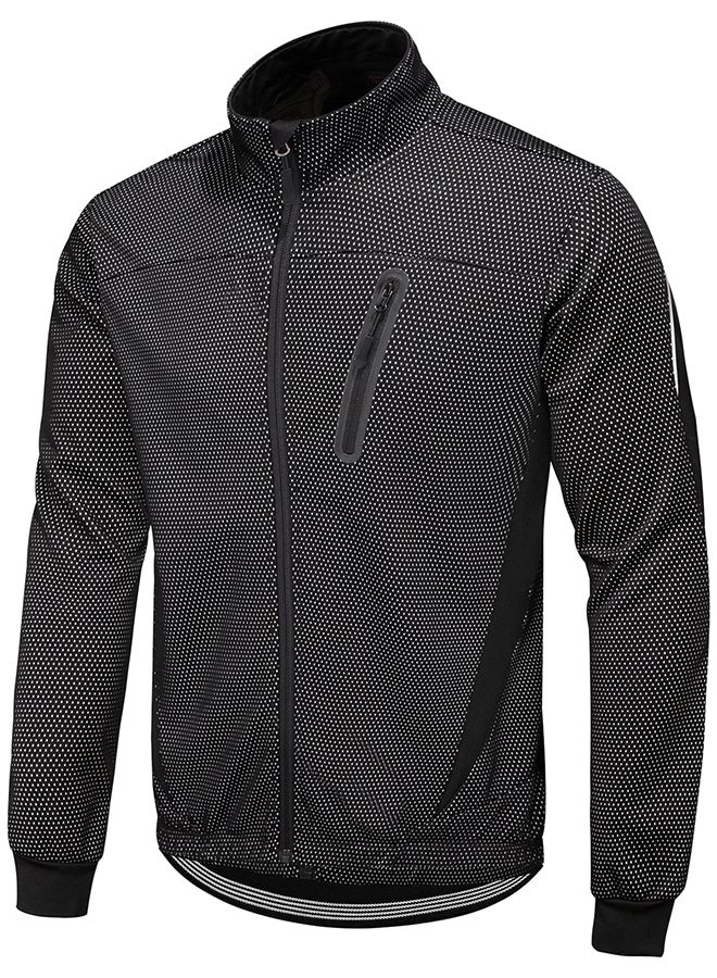 Winter Men Cycling Jacket Waterproof Windproof Thermal Fleece Jacket Coat Bicycle   Running Riding Jacket Black