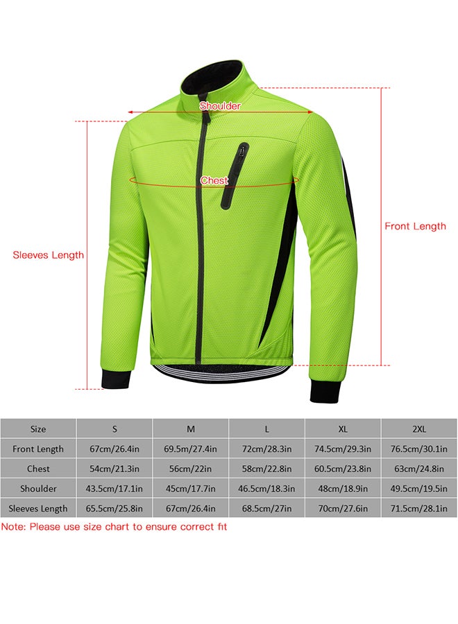 Winter Men Cycling Jacket Waterproof Windproof Thermal Fleece Jacket Coat Bicycle   Running Riding Jacket Black