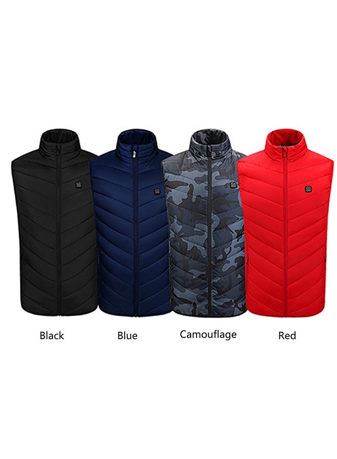 Outdoor Heating Vest USB Charge Heated Coat Electric Heating Vest Carbon Fiber Heating Clothes for Women and Men Black  - Image 2