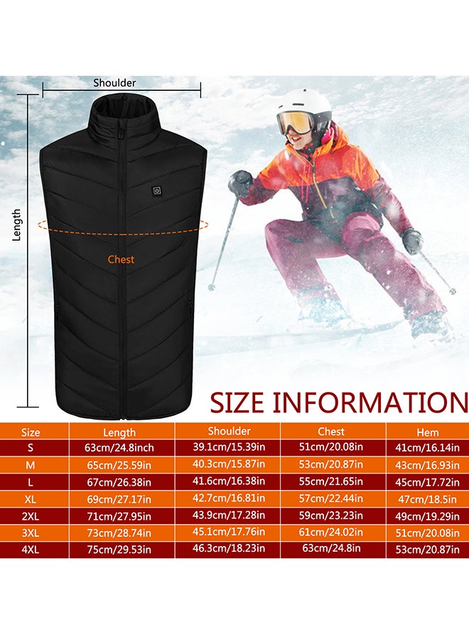 Outdoor Heating Vest USB Charge Heated Coat Electric Heating Vest Carbon Fiber Heating Clothes for Women and Men Black  - Image 1