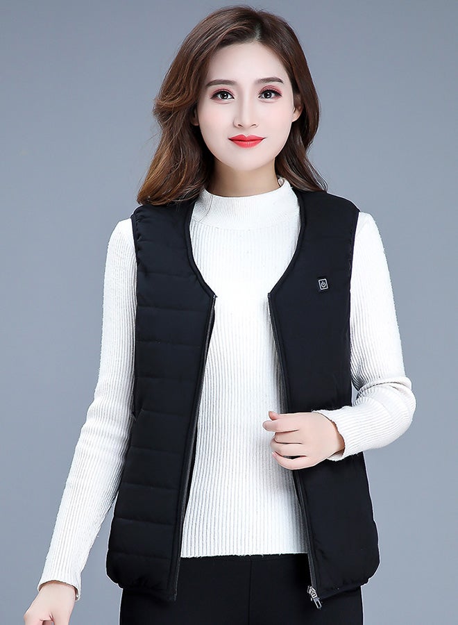 Heating Vest USB Charging Heating Vest Intelligent Electric Heating Vest Heating Clothes Submersible Black Silk Floss M Black  - Image 4