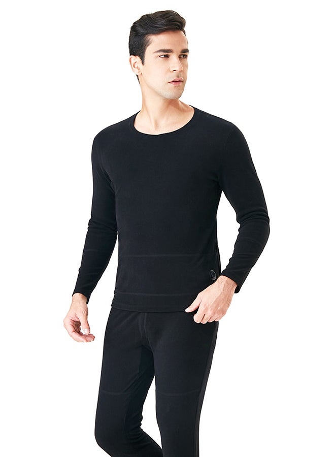 Heated Shirt Washable USB Charging Electric Thermal Heating Shirt Insulated Heating Sport Shirt with 3 Level Temperature Setting Cold-  Proof Bottom Men/Women Outdoor Winter Heating Long Sleeve T Shirts Black  - Image 4