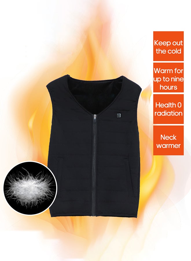 Heating Vest USB Charging Heating Vest Intelligent Electric Heating Vest Heating Clothes Submersible Black Silk Floss M Black  - Image 5