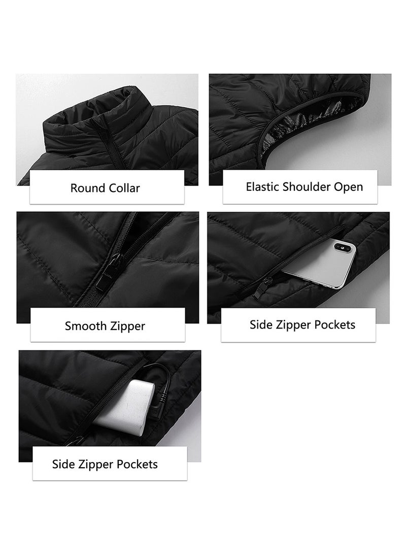 Outdoor Heating Vest USB Charge Heated Coat Electric Heating Vest Carbon Fiber Heating Clothes for Women and Men Red  - Image 3