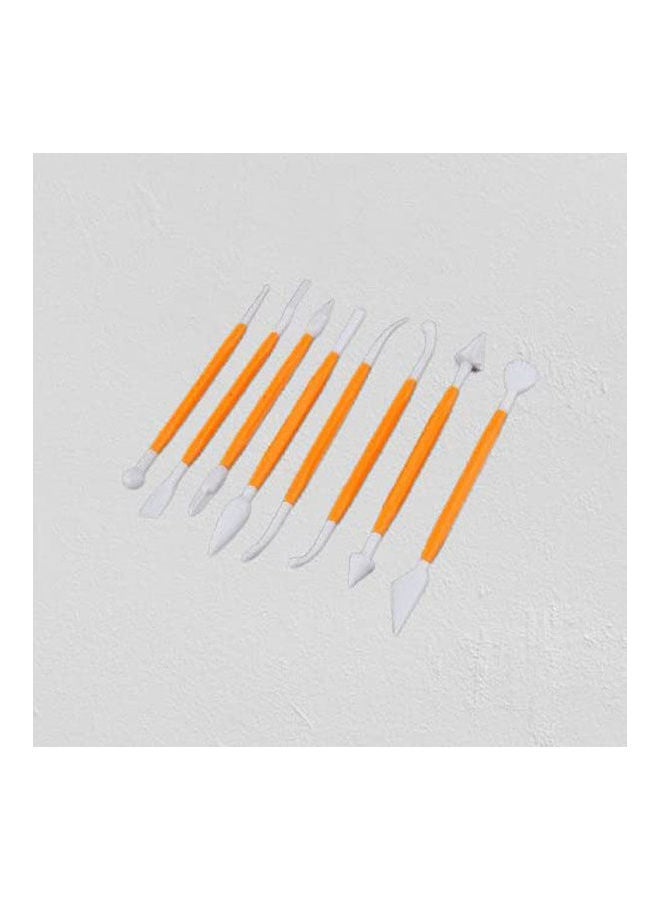 Cake Sculpting Tool Set - 8 Pieces Orange 