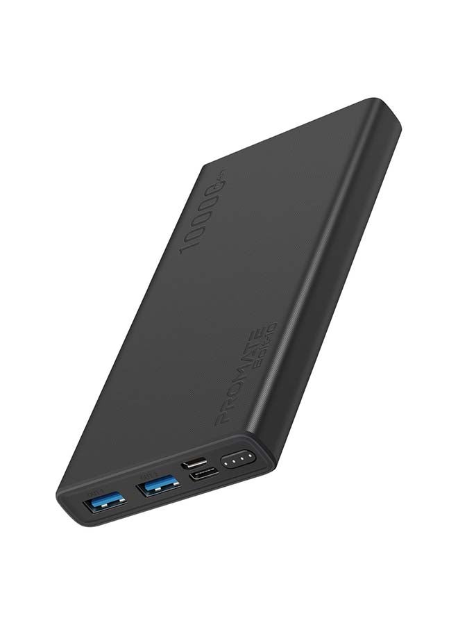 PROMATE - 10000 mAh 10000mAh Compact Smart Charging Power Bank with Dual USB Output Black - Image 1