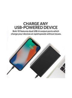 PROMATE 10000 mAh 10000mAh Compact Smart Charging Power Bank with Dual USB Output Black  - Image 3
