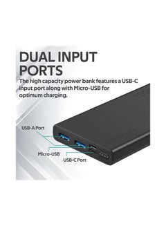 PROMATE 10000 mAh 10000mAh Compact Smart Charging Power Bank with Dual USB Output Black  - Image 4