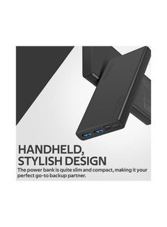 PROMATE 10000 mAh 10000mAh Compact Smart Charging Power Bank with Dual USB Output Black  - Image 5