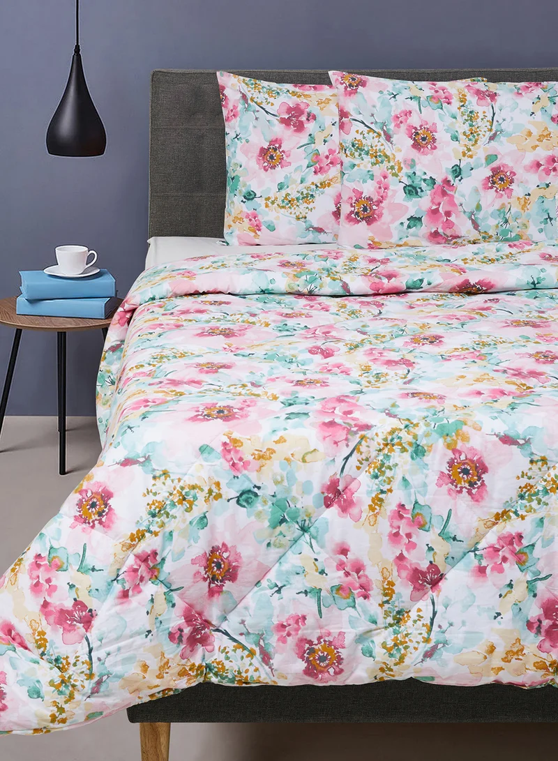 Noon East Comforter Set With Pillow Cover - For King/Super King Size Mattress - 100% Cotton Stella Percale - Sleep Well Lightweight And Warm Bed Linen -