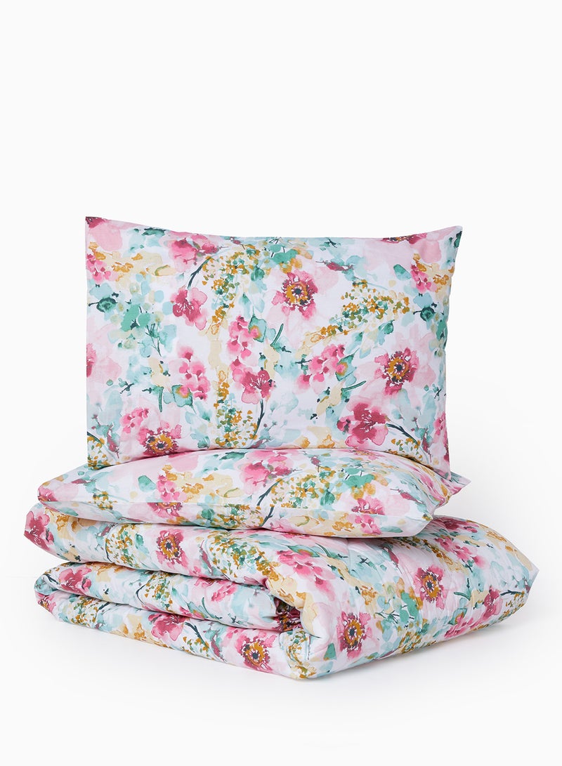 Noon East Comforter Set With Pillow Cover - For King/Super King Size Mattress - 100% Cotton Stella Percale - Sleep Well Lightweight And Warm Bed Linen - Pink 3.0meter  - Image 2