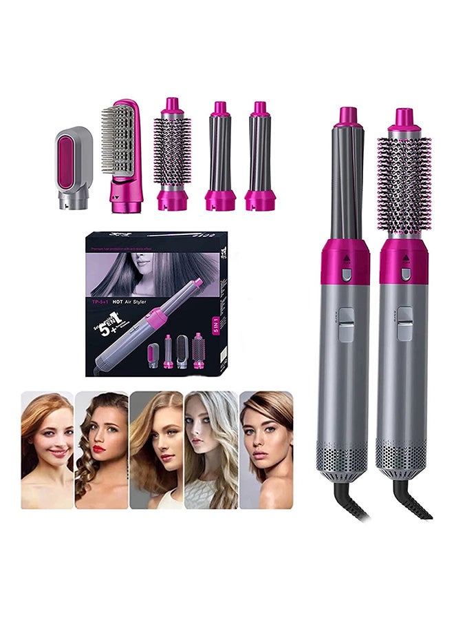 HTC - 5-In-1 Hot Hair Styler Silver/Pink 28cm - Image 1