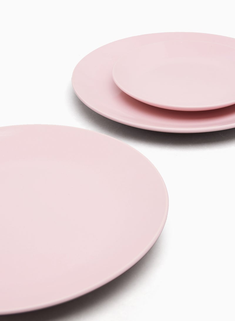 Noon East - 18 Piece Stoneware Dinner Set - Dishes, Plates - Dinner Plate, Side Plate, Bowl - Serves 6 - Blush Pink Blush Pink - Image 1