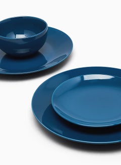 18-Piece Stoneware Dinner Set Plates, Dishes, Bowls, Serves 6 Dark Blue - v1646916862/N27407578A_2