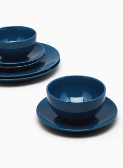 18-Piece Stoneware Dinner Set Plates, Dishes, Bowls, Serves 6 Dark Blue - v1646916864/N27407578A_4