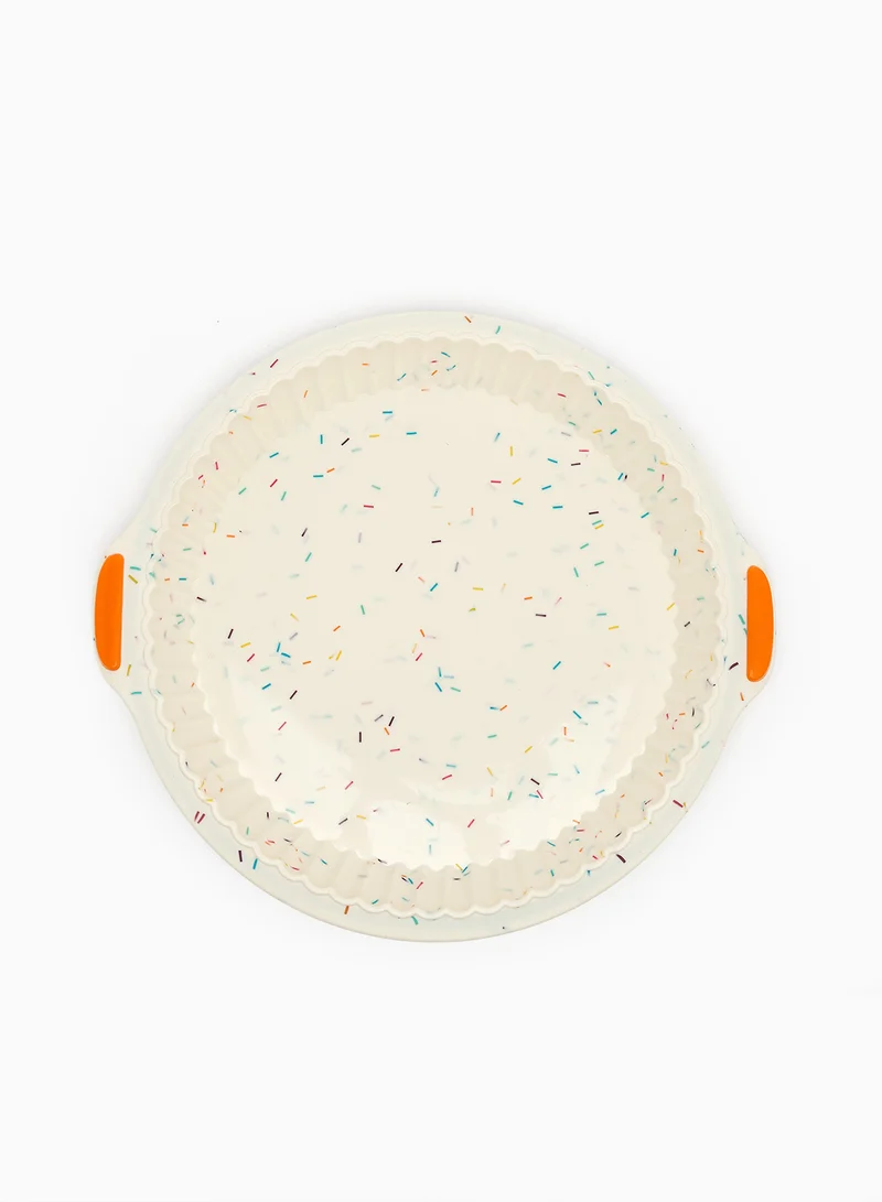 Noon East Oven Pan - Made Of Silicone - Pie 31 Cm - Baking Pan - Oven Trays - Cake Tray - Oven Pan - Cream/Sprinkles Cream/Sparkle Pie 31 cm