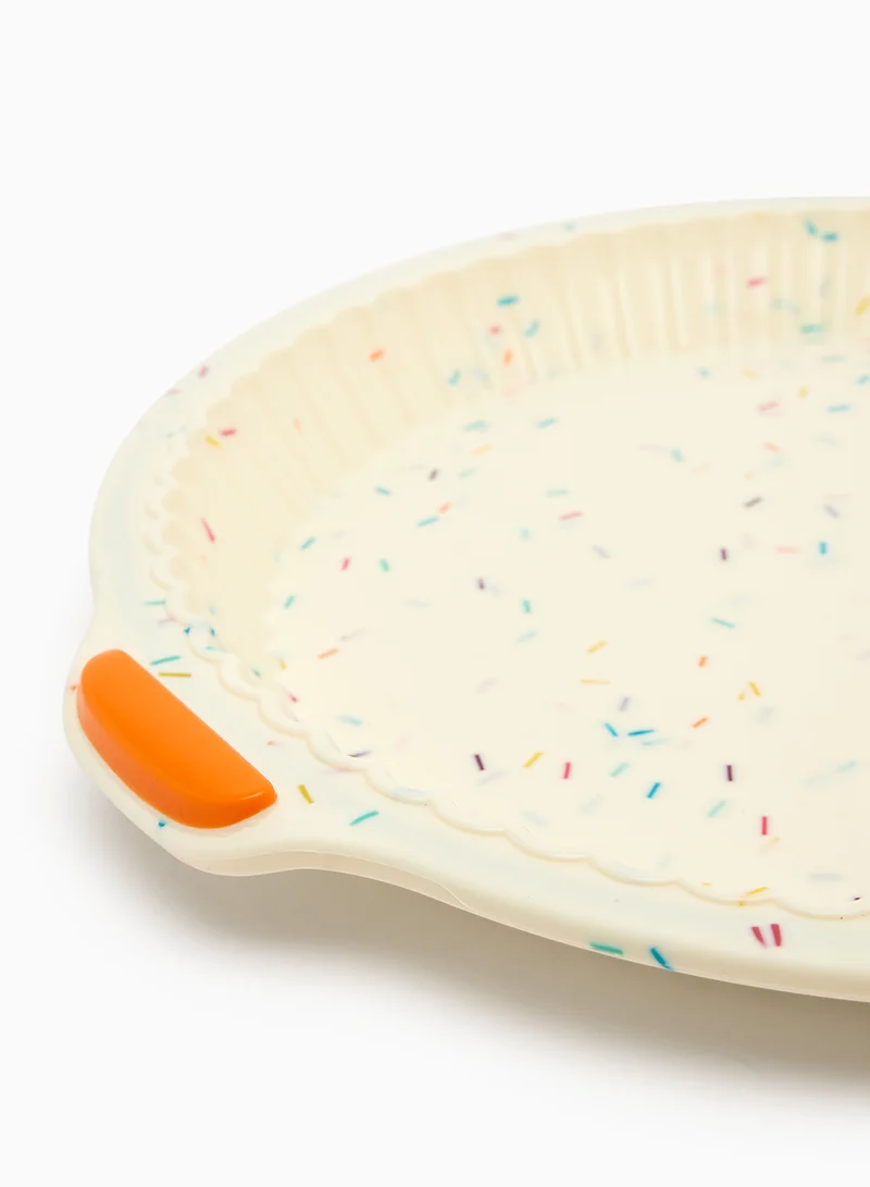Noon East Oven Pan - Made Of Silicone - Pie 31 Cm - Baking Pan - Oven Trays - Cake Tray - Oven Pan - Cream/Sprinkles Cream/Sparkle Pie 31 cm