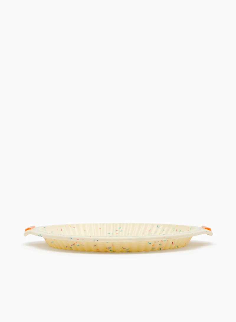 Noon East Oven Pan - Made Of Silicone - Pie 31 Cm - Baking Pan - Oven Trays - Cake Tray - Oven Pan - Cream/Sprinkles Cream/Sparkle Pie 31 cm