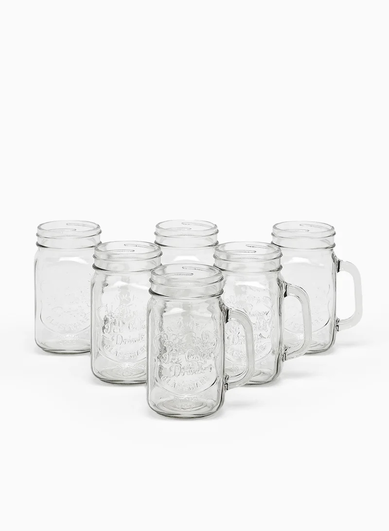 Noon East Glass Beverage Dispenser Set - 4L + 4L Beverage Dispenser + 6 Mason Jars - Beverage Glasses With Lid And Straw For Juices Glass By Noon East - Beverage Dispenser, Mason Jars - Serves 6 - Clear
