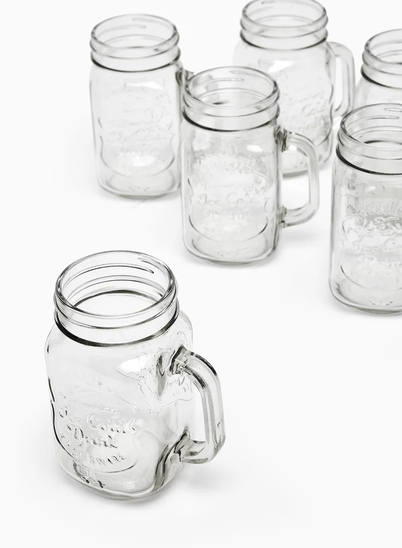 Noon East Glass Beverage Dispenser Set - 4L + 4L Beverage Dispenser + 6 Mason Jars - Beverage Glasses With Lid And Straw For Juices Glass By Noon East - Beverage Dispenser, Mason Jars - Serves 6 - Clear