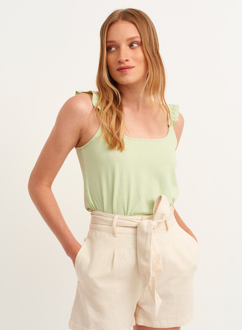 OXXO Padded Tunic With Fashionable  Details Green  - Image 1
