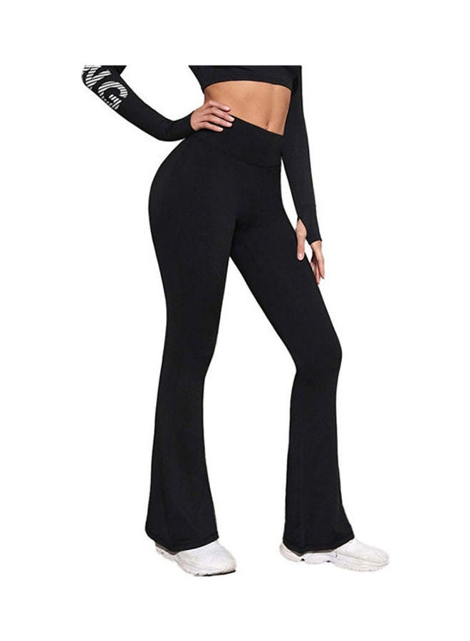Nileton - High Waist Sportswear Leggings Pants Wide Leg Black - Image 1