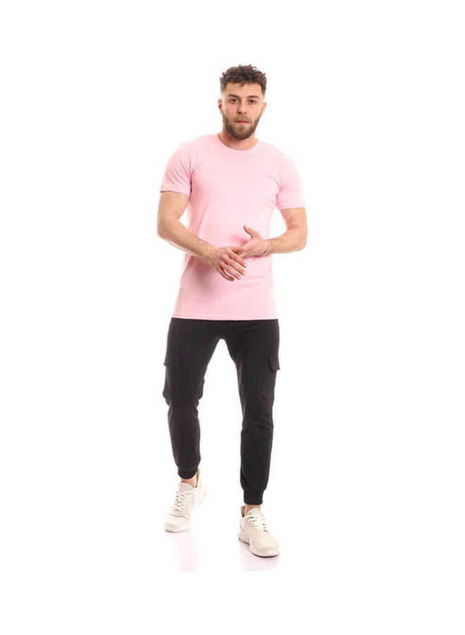 Andora Solid Pattern T-Shirt Half Sleeves Pink - Image 1