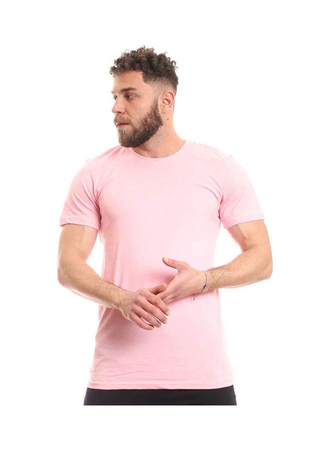 Andora Solid Pattern T-Shirt Half Sleeves Pink - Image 2