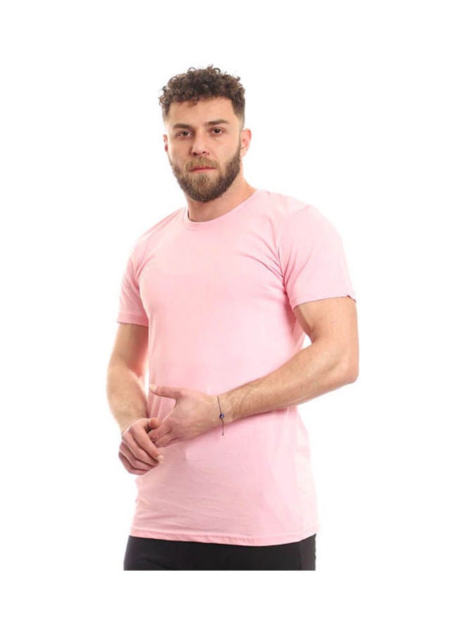 Andora Solid Pattern T-Shirt Half Sleeves Pink - Image 3