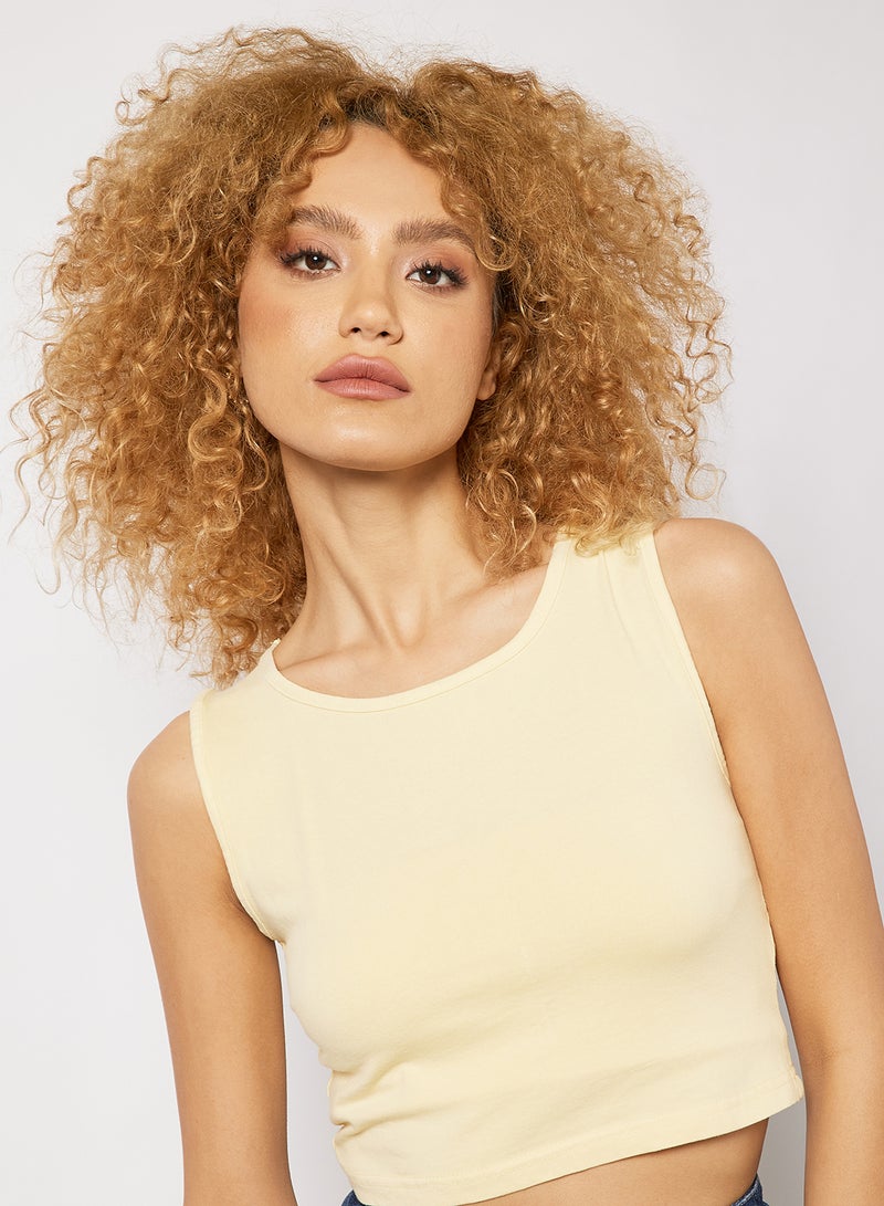 Sivvi x GenM - Sleeveless Crop Top Yellow - Image 1