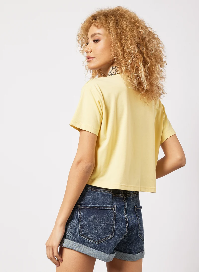 Sivvi x GenM Contrast Collar Knitted Shirt Yellow