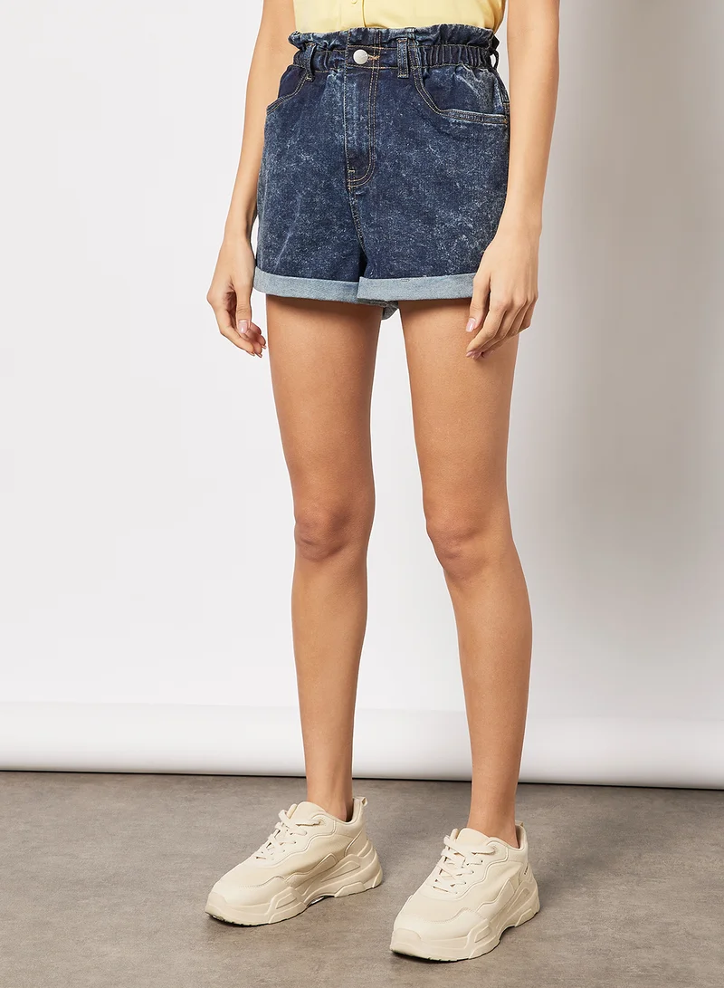 Sivvi x GenM Paperbag Waist Denim Shorts