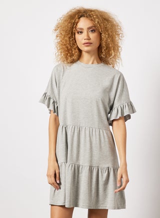 Tiered Jersey Dress Grey - v1646981072/N47001241V_1