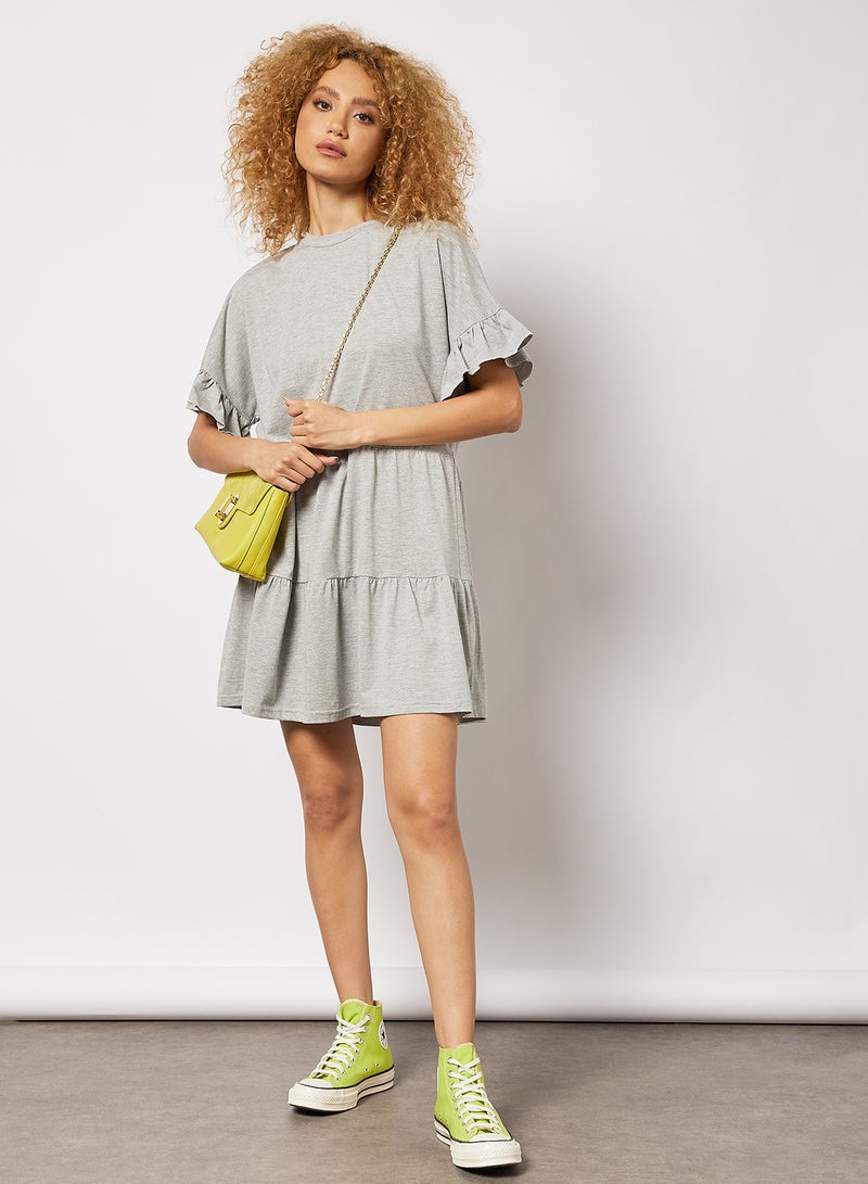 Tiered Jersey Dress Grey