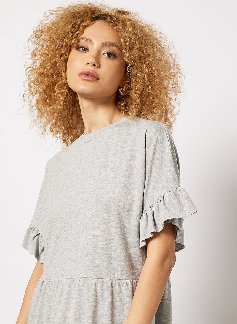 Tiered Jersey Dress Grey