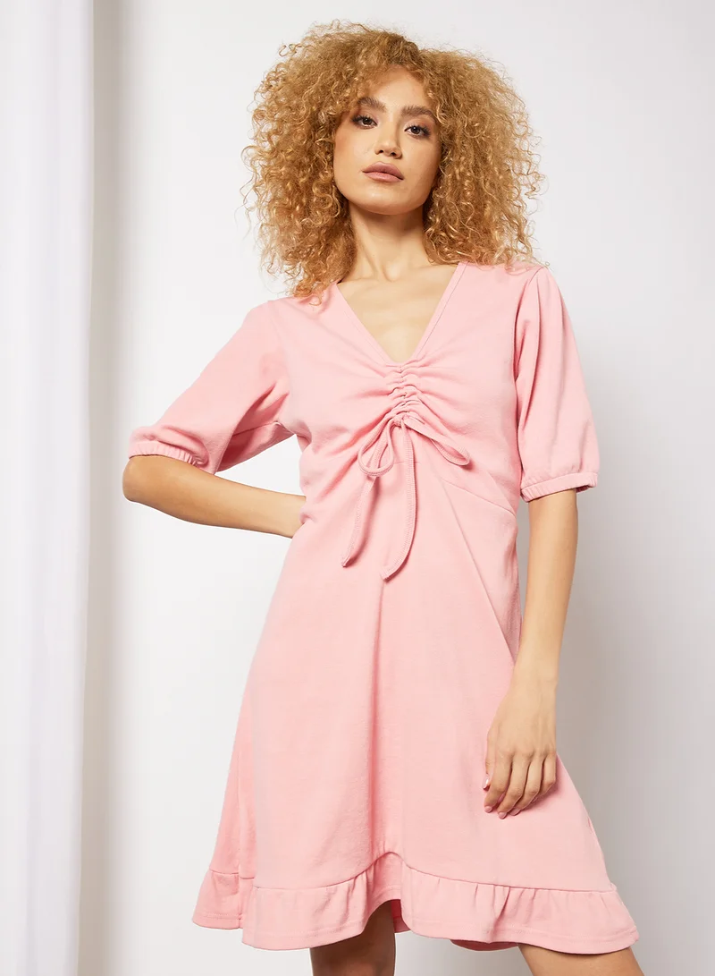 سيفي × جين أم Ribbed Ruched Front Dress