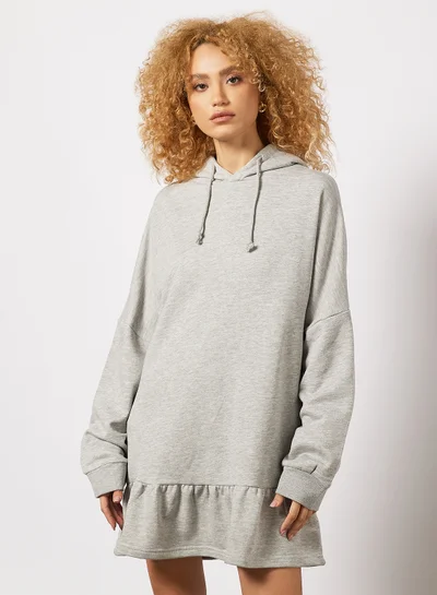 سيفي × جين أم Hooded Jersey Dress Grey