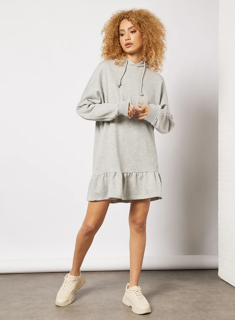 سيفي × جين أم Hooded Jersey Dress Grey