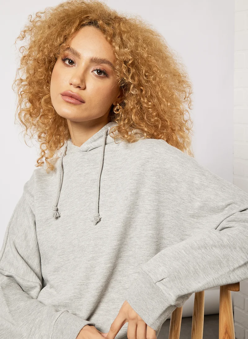 سيفي × جين أم Hooded Jersey Dress Grey