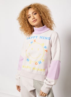 Sivvi x GenM Knitted Turtle Neck Sweatshirt Purple  - Image 1