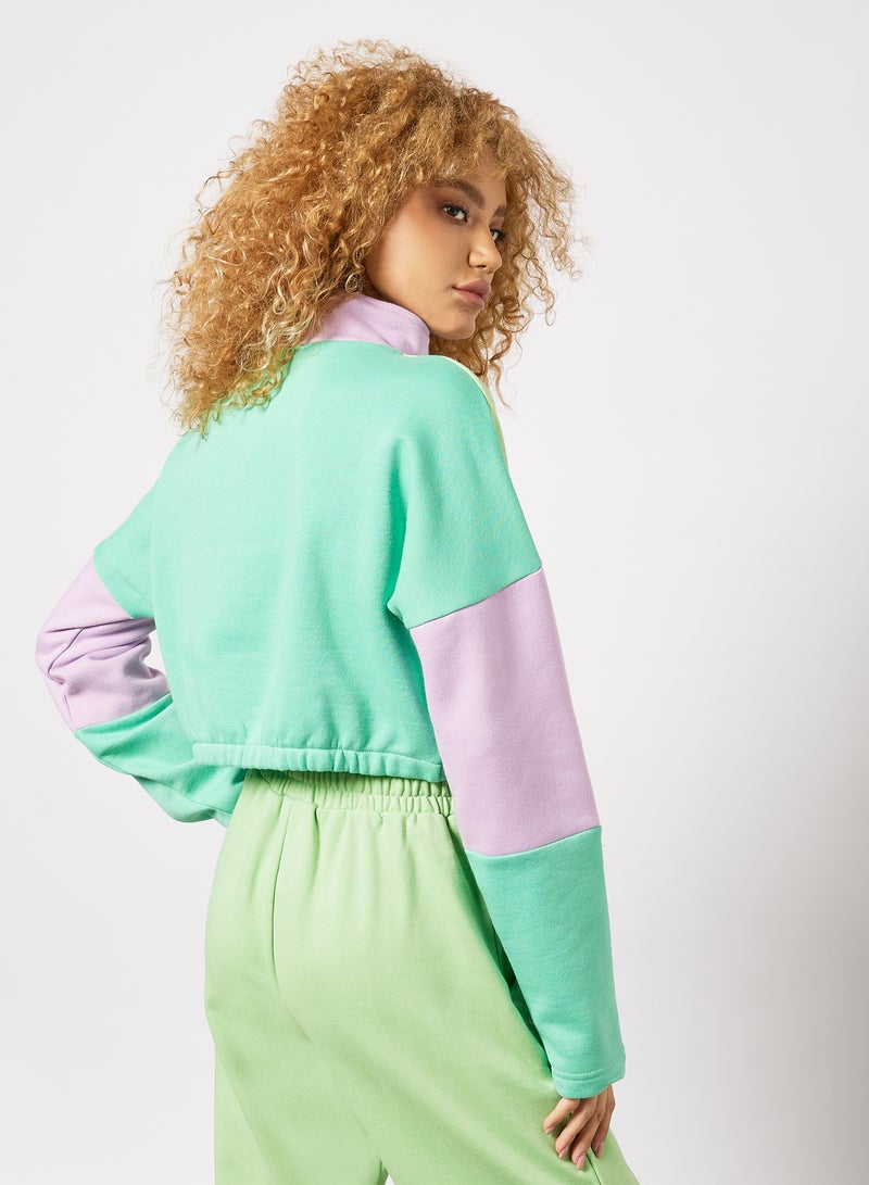 Colorblock Half Zip Sweatshirt Multicolour - v1646981084/N47170297V_2