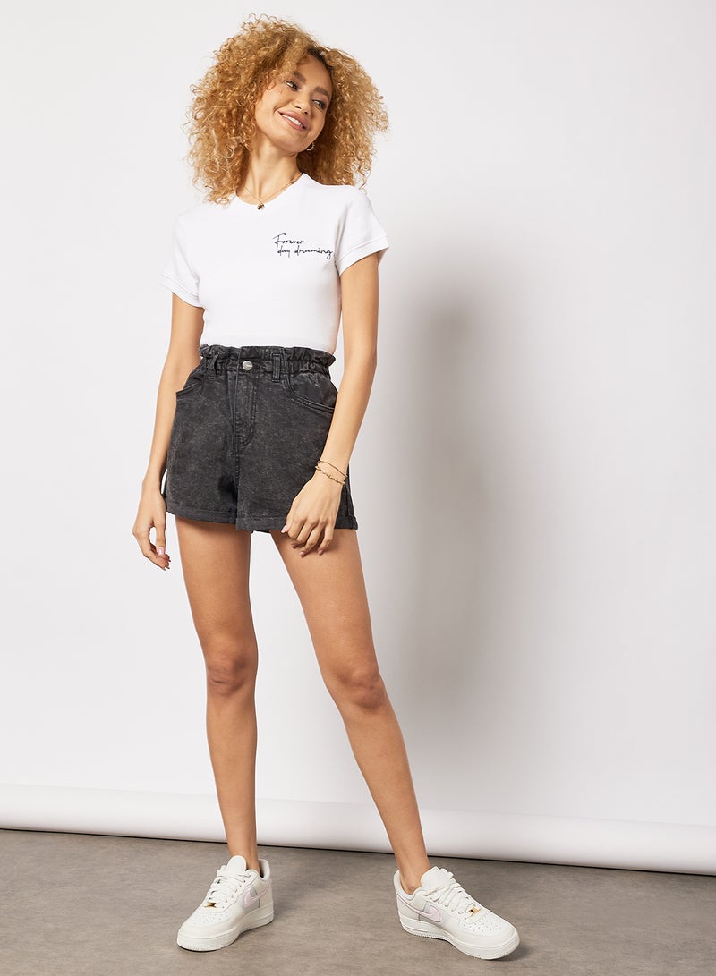 Sivvi x GenM - Embroidered Slogan Crop Top White - Image 1